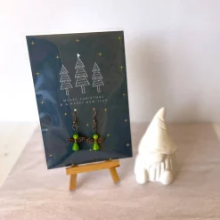 Ohrringe * Schutzengel * Grün * Ohrhaken Kupfer * Grußkarte Weihnachten * Geschenkidee
