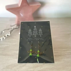 Ohrringe * Schutzengel * Grün * Ohrhaken Kupfer * Grußkarte Weihnachten * Geschenkidee