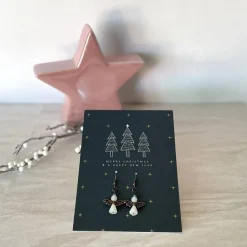 Ohrringe * Schutzengel * Weiß * Ohrhaken Kupfer * Grußkarte Weihnachten * Geschenkidee