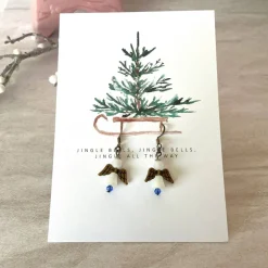 Ohrringe * Schutzengel * Weiß * Ohrhaken Bronze* Grußkarte Weihnachten * Geschenkidee