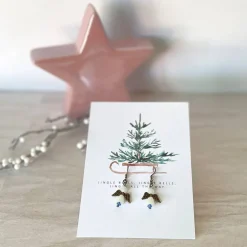 Ohrringe * Schutzengel * Weiß * Ohrhaken Bronze* Grußkarte Weihnachten * Geschenkidee