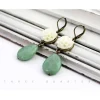 Ohrringe, Brautschmuck, mintgrün, Blumen, weiß, romantisch, boho, Hochzeit, Geschenk, Braut, mint, türkis, Tropfen, vintage, antik, style