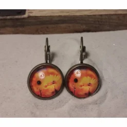 Ohrringe Cabochon Brisuren mehrer Größen und Farben mit eigenen Bild personalisiert