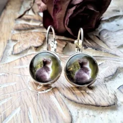 Ohrringe Cabochon Brisuren mehrer Größen und Farben mit eigenen Bild personalisiert