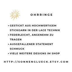 Ohrringe Handschuhe gestickt, rote oder hellblaue Spitzenohrringe, Winter Hängeohrringe Lace, zu Weihnachten