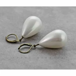 Ohrringe, Hochzeit, Braut, creme, weiß, vintage, Schmuck, Brautschmuck, Tropfen, edel, elegant, schlicht, romantisch, boheme, Freundin