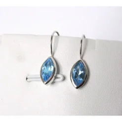 Ohrringe mit Blautopas facetiert aus Silber 925 – Edle Sky Blue Topas Ohrringe als Geschenk