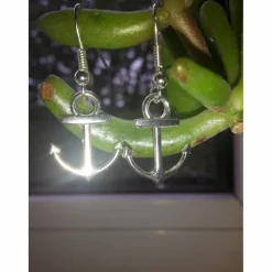 Ohrringe silberfarbene Anker Hängerchen maritimer Schmuck Ostfriesland Nordsee Ostsee