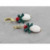 Ohrringe, Tropfen, rot, grün, vintage, Tropfen, Weihnachten, Hochzeit, Brautschmuck, Brautjungfer, edel, elegant, Schmuck, Design, boho