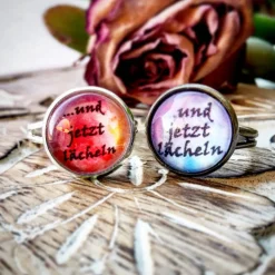 Ohrringe und Ringe Cabochonschmuck verschiedene Fassungen ...und jetzt lächeln