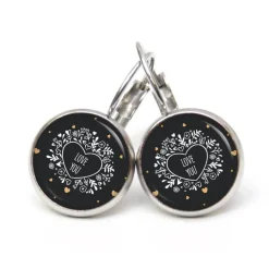 Ohrstecker Ohrhänger Clipse Valentinstag Herz Liebe schwarz love you - verschiedene Größen - Edelstahl - Geschenkidee