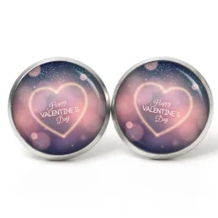 Ohrstecker Ohrhänger Clipse Valentinstag Herz Liebe rosa - verschiedene Größen - Edelstahl - Geschenkidee Just Trisha