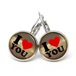 Ohrstecker Ohrhänger Clipse Valentinstag I Love you - verschiedene Größen - Edelstahl - Geschenkidee Just Trisha