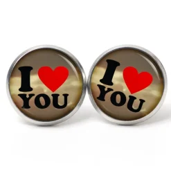 Ohrstecker Ohrhänger Clipse Valentinstag I Love you - verschiedene Größen - Edelstahl - Geschenkidee Just Trisha