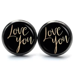 Ohrstecker Ohrhänger Clipse Valentinstag Love you - verschiedene Größen - Edelstahl - Geschenkidee Just Trisha