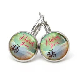 Ohrstecker Ohrhänger Clipse Valentinstag I Love you Fahrrad - verschiedene Größen - Edelstahl - Geschenkidee Just Trisha