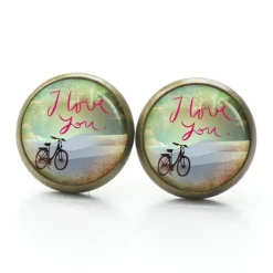 Ohrstecker Ohrhänger Clipse Valentinstag I Love you Fahrrad - verschiedene Größen - Edelstahl - Geschenkidee Just Trisha