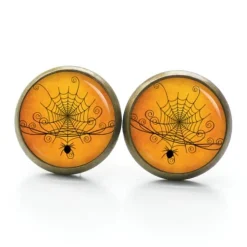 Ohrstecker, Ohrhänger, Clipse Halloween Spinne Spinnennetz