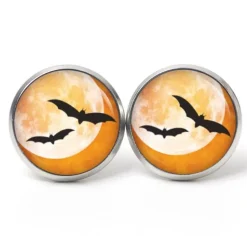 Ohrstecker, Ohrhänger, Clipse Halloween Fledermaus Mond
