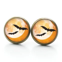 Ohrstecker, Ohrhänger, Clipse Halloween Fledermaus Mond