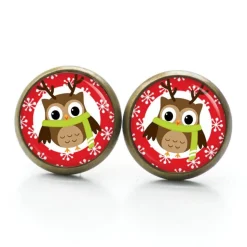 Ohrstecker, Ohrhänger, Clipse Weihnachten Eule Weihnachtseule XMas Christmas