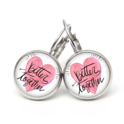 Ohrstecker Ohrhänger Clipse Valentinstag Herz Liebe rosa better together - verschiedene Größen - Edelstahl Geschenkidee