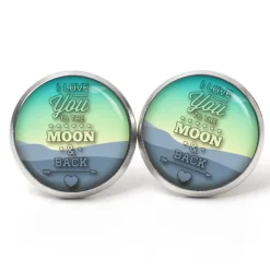 Ohrstecker Ohrhänger Clipse Valentinstag Love you to the moon and back - verschiedene Größen - Edelstahl - Geschenkidee