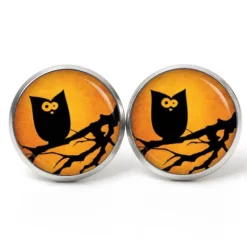 Ohrstecker, Ohrhänger, Clipse Halloween Eule Baum Ast