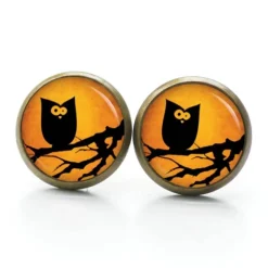 Ohrstecker, Ohrhänger, Clipse Halloween Eule Baum Ast