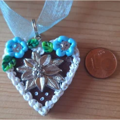 Oktoberfest Trachtenschmuck Kette Edelweiss Herz Dirndl handgemacht – Pfullinger Engele