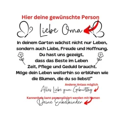 Oma Opa Geschenk, personalisiertes Geburtstagsgeschenk zum 70./75./80. Garten Geschenkidee Großeltern