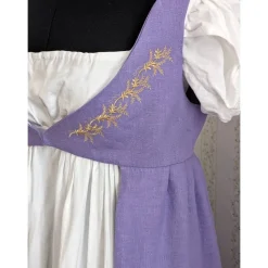 Open Robe Überkleid Regency aus Leinen mit Stickerei