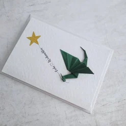 Origami Weihnachtskarte Drache mit Stern - Einzigartige Weihnachtskarte - Frohe Weihnachten - Papierkunst