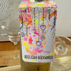 Original handgemachte Flaschenanhänger bunt kein Druck. Geschenkverpackung Anhänger, Geschenk Anhänger Papier,