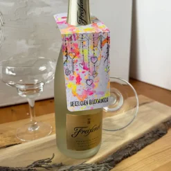 Original handgemachte Flaschenanhänger bunt kein Druck. Geschenkverpackung Anhänger, Geschenk Anhänger Papier,