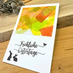 Original Osterkarte mit süßen Häschen. Perfekt für liebe Ostergrüße. Faltkarte mit Kuvert