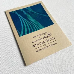 Original Weihnachtskarten Set mit drei handgemachten Karten. Weihnachtliche Grußkarten zum senden von Weihnachtsgrüßen.