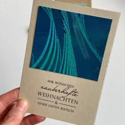 Original Weihnachtskarten Set mit drei handgemachten Karten. Weihnachtliche Grußkarten zum senden von Weihnachtsgrüßen.
