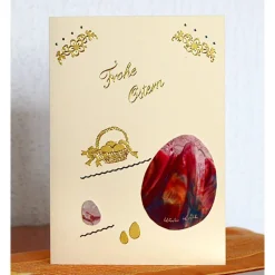 Originelle Osterkarte als Unikat mit Encaustic-Malerei