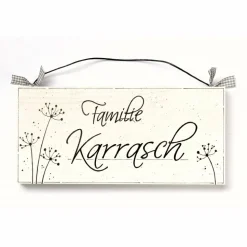 originelles Einzugsgeschenk, Türschild Familie personalisiert mit Name, Geschenk zum Einzug Haus oder Wohnung, individuelles Holzschilid / Haustürschild