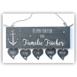 originelles Einzugsgeschenk, Türschild Familie personalisiert mit Name, Geschenk zum Einzug Haus oder Wohnung, individuelles Haustürschild für den Eingang
