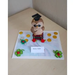 Originelles Geldgeschenk Schulabschluss Abitur – Eule mit Doktorhut & Geldklammer als Geschenkidee