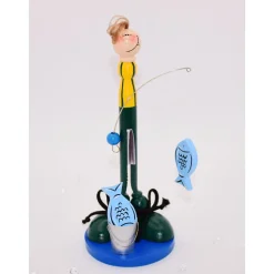 Originelles Geldgeschenk für Angler – Handgemachte Figur mit Angel und Fischen zum Geburtstag