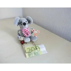 Originelles Mäuse Geldgeschenk zu Weihnachten – Unikat Mausefalle kreativ dekoriert