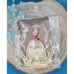 Oster - Anhänger "Natur - Personalisiert  - Holz - Eier mit Trockenblumen