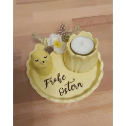 Oster Dekoteller mit Häschen und Teelicht