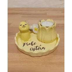Oster Dekoteller mit Häschen und Teelicht