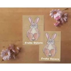 Oster Geschenkanhänger stehender Osterhase Printable DIY