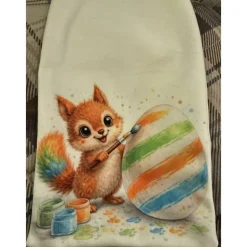 Oster Geschenkbeutel Eichhörnchen – handgenähtes Unikat aus Polstervelours