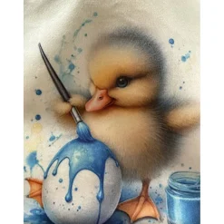 Oster Geschenkbeutel Ente – handgenähtes Unikat aus Polstervelours